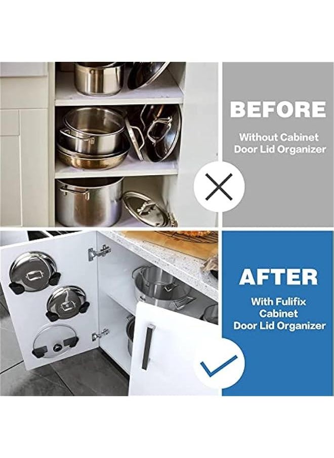 Beauenty 6-Pack Pot Lid Organizer: Cabinet Door or Wall Mount, Cupboard & Pan Lid Holders for Kitchen  - Image 2