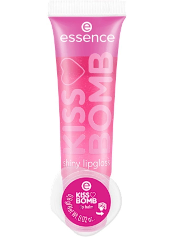 Essence Kiss Bomb shiny lipgloss And lip balm 01 Strawberry Sweetie Bundle - Image 2