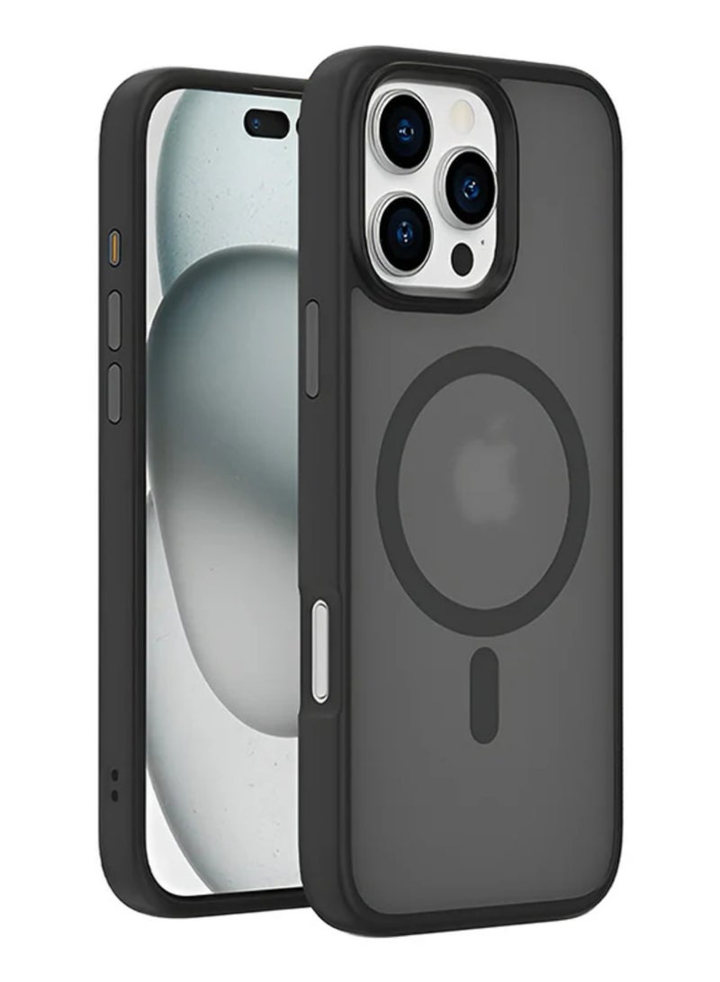 XLogix FrostX for iPhone 16 Pro Case, Frosted Black - Slim Protective Cover with MagSafe Compatibility | Shockproof & Scratch-Resistant Design, FrostX Series - Image 1