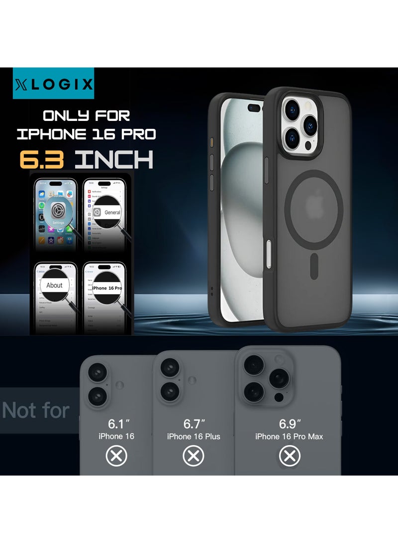 XLogix FrostX for iPhone 16 Pro Case, Frosted Black - Slim Protective Cover with MagSafe Compatibility | Shockproof & Scratch-Resistant Design, FrostX Series - Image 5