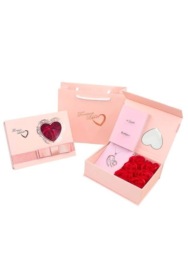 Fatio Mother’s Day Jewelry Gift Set with Rose-Themed Gift Box & Stylish "Mom” Necklace – A Meaningful Gift for Mom - Image 1