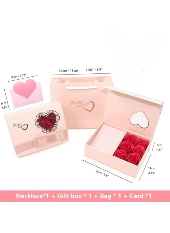 Fatio Mother’s Day Jewelry Gift Set with Rose-Themed Gift Box & Stylish "Mom” Necklace – A Meaningful Gift for Mom - Image 4