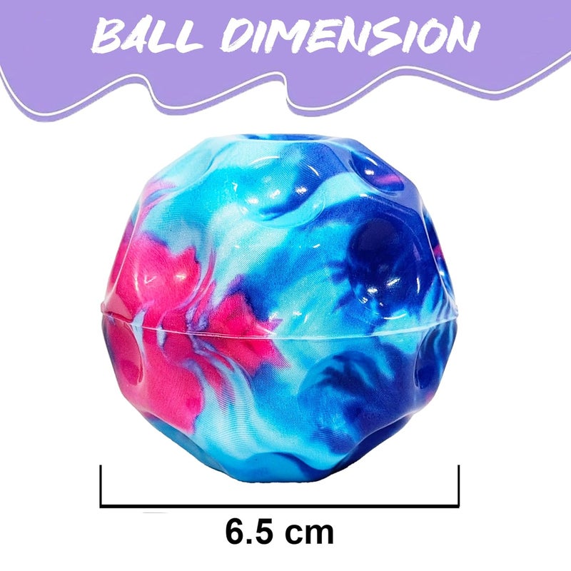 vGRASSP Super Bouncy Rubber Moon Ball Toy for Kids and Adults with Craters - High Bounce, Textured Grip, Perfect for Playtime Fun - Return Gift Foam Ball, Multicolor (Pack of 2) - Image 3