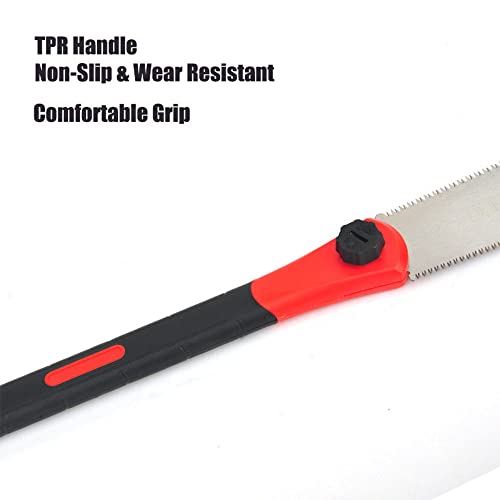 LSLANSOON Double Edged Hand Saw, 32cm/12.5” Japanese Ryoba Pull Saw Flexible Flush Cut Saw for Fine and Coarse Cutting Woodworking (Red) - Image 5