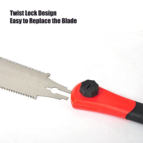LSLANSOON Double Edged Hand Saw, 32cm/12.5” Japanese Ryoba Pull Saw Flexible Flush Cut Saw for Fine and Coarse Cutting Woodworking (Red) - Image 4