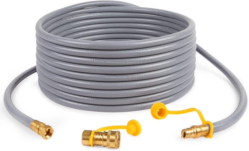 GASPRO 36 FT 3/8" ID Natural Gas Hose, Low Pressure LPG Hose with Quick Connect, for Weber, Char-broil, Pizza Oven, Patio Heater and More - Image 1