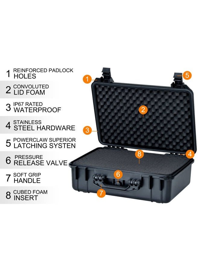 MEIJIA All Weather Portable IP67 Waterproof Protective Case, Hard Camera Case with customizable foam, Perfectly Protection of Camera, Drones,Pistols,Lens,Equipments,Black,18.5 x14.06x6.93inches - Image 4