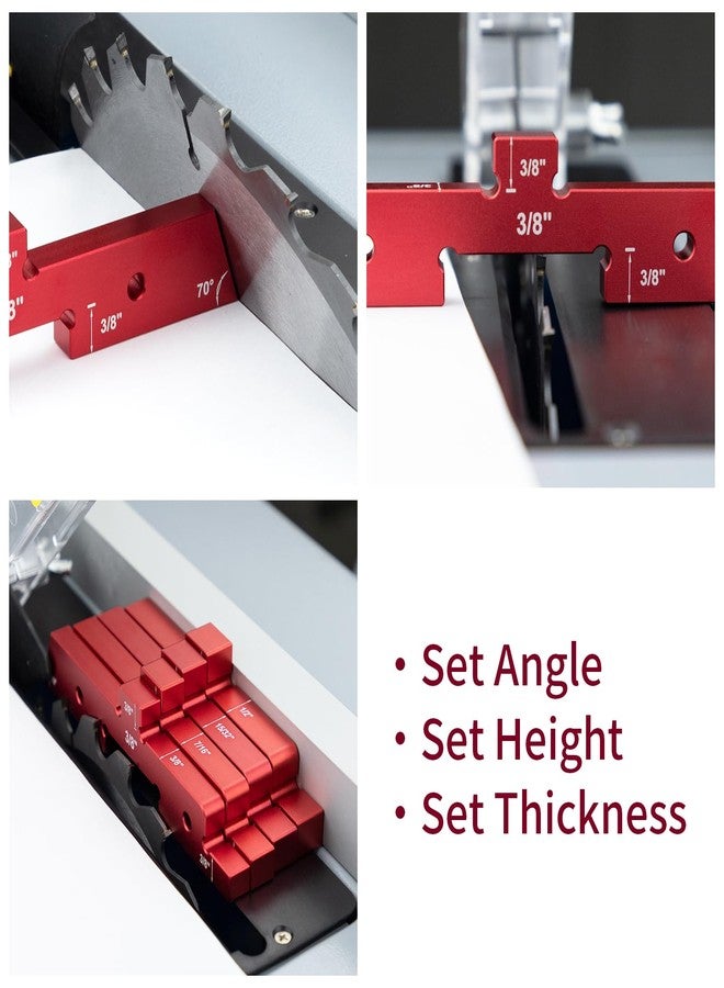 SIIIXS Router Table Setup Bars,14pcs Aluminum Precision Setup Blocks Height Gauge Set for Router Table Saw Accessories and Angle Woodworking Set Up(Each Block has Different Thickness) - Image 4