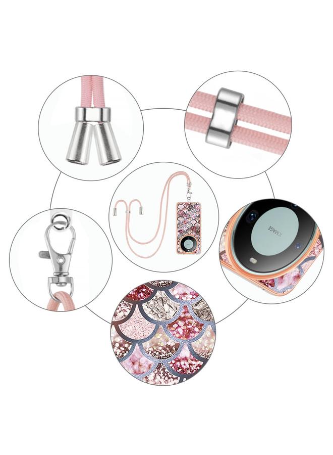 Zaboon Case For Huawei Mate 60 Pro Electroplating IMD TPU Phone Case with Lanyard - Image 4