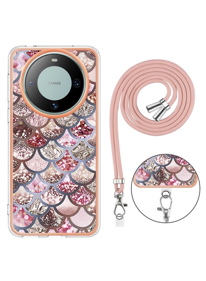 Zaboon Case For Huawei Mate 60 Pro Electroplating IMD TPU Phone Case with Lanyard - Image 3