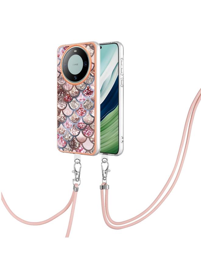 Zaboon Case For Huawei Mate 60 Pro Electroplating IMD TPU Phone Case with Lanyard - Image 1