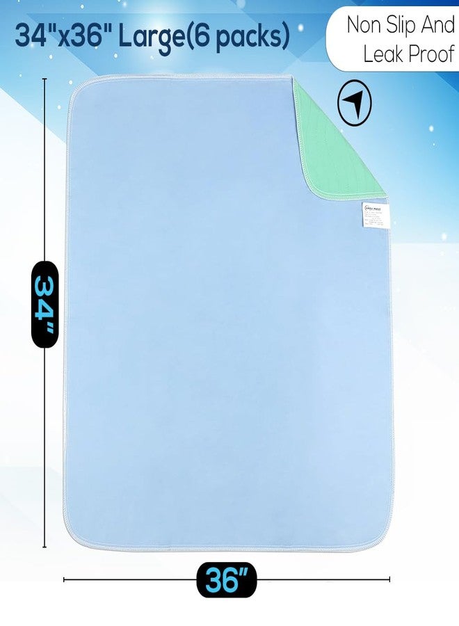 Simpli-Magic Washable Underpads, 34"x36" (Pack of 6) - Heavy Absorbency Reusable Bedwetting Incontinence Pads for Kids,Adults,Elderly,and Pets - Waterproof Protective Pad for Bed,Couch,Sofa,Floor - Image 4