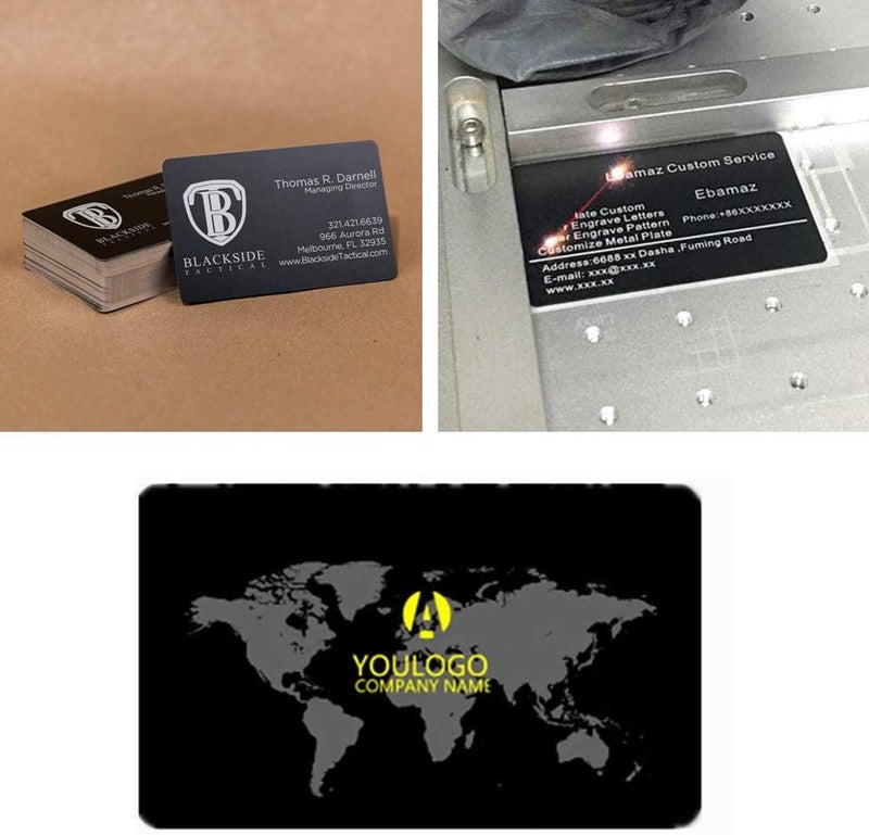 Yimaa 50 Pack Metal Business Cards Blanks Aluminum Sheet Blank Engraving Metal Tags Materials for CNC Engraver Laser Engraving DIY Gift Cards, Thicknes (0.2mm) - Image 4