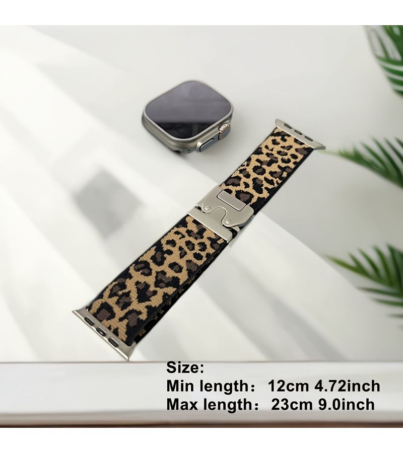 Elastic Sport Watch Bands for iWatch 42mm 44mm 45mm 49mm Series 10 9 8 7 6 5 4 3 1 Men Women Silvery Metal Connectors Parachute Style Buckle Multicolor 6 Replacement Strap - Image 2
