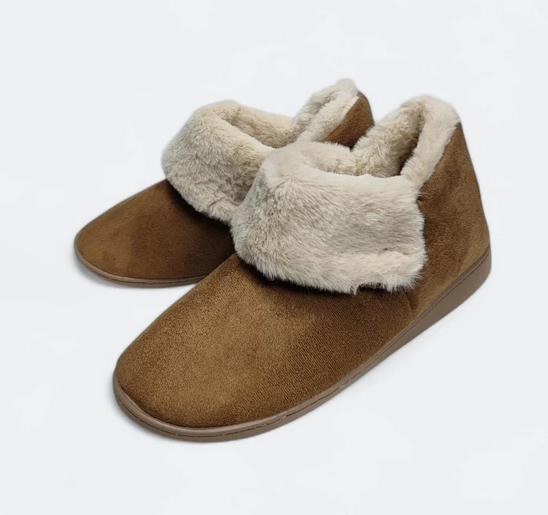 Gezer Comfortable Furry Inside Sole Cashmere Slippers Home Business Office Shoes Warm Home Boots