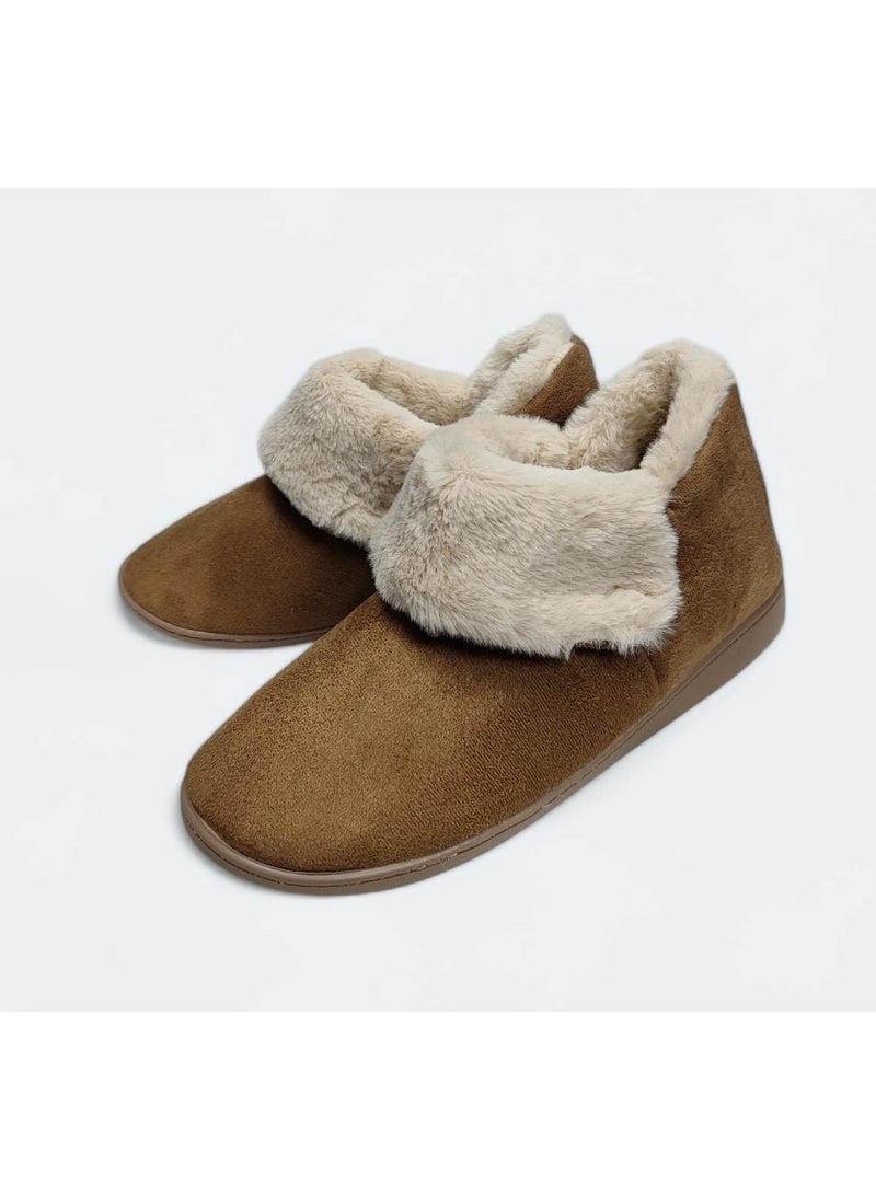 Gezer - Comfortable Furry Inside Sole Cashmere Slippers Home Business Office Shoes Warm Home Boots - Image 1