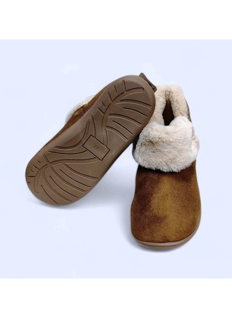 Gezer - Comfortable Furry Inside Sole Cashmere Slippers Home Business Office Shoes Warm Home Boots - Image 1
