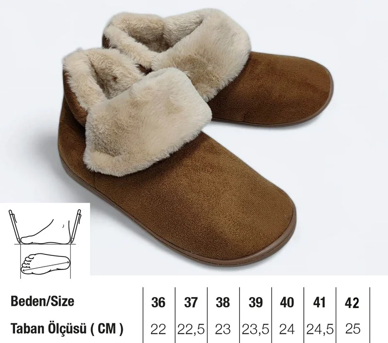 Gezer Comfortable Furry Inside Sole Cashmere Slippers Home Business Office Shoes Warm Home Boots