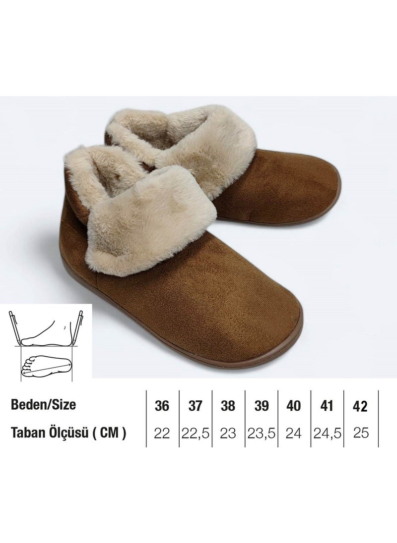 Gezer - Comfortable Furry Inside Sole Cashmere Slippers Home Business Office Shoes Warm Home Boots - Image 1