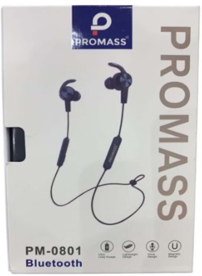 بروماس سماعات أذن لاسلكية بلوتوث 5.0 بسوار للرقبة مع ميكروفون باللون الأسود