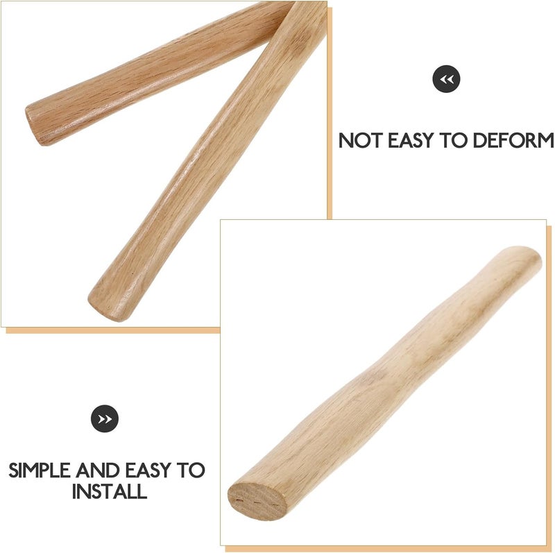 2pcs Wooden Hammer Handles Replacement Hammer Fitting Ergonomic Oval Hole Design for Repair and Woodworking Mallet Use Handles - Image 3