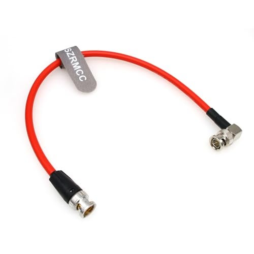 SZRMCC 12G HD SDI Video Cable BNC to Right Angle BNC Male 4K 75 ohm LV-61S Coaxial Cable for ARRI RED Camera Monitor Blackmagic HyperDeck (Red,30cm) - Image 3