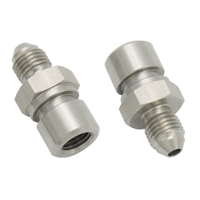 KRD PERFORMANCE 3AN Male to M10x10 Metric Inverted Flare Female Adapter Fitting for 316 Brake Line Stainless Steel 2 PCS - Image 2