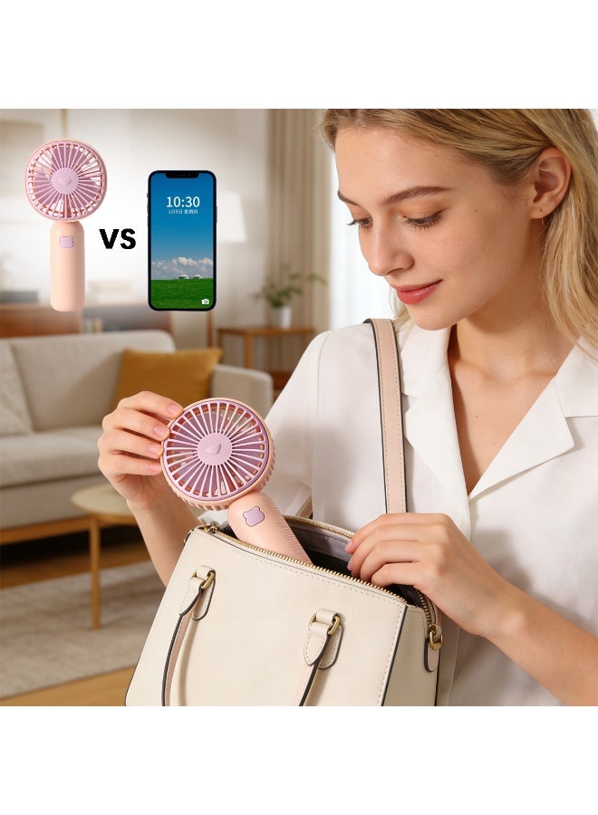 ACYYH 2PCS Mini Portable Fan, Powerful Handheld Fan,Stay Cool Portable Handheld Fan, USB Rechargeable, Lightweight, Minimalist Design for Travel, Office, Home Use - Image 4