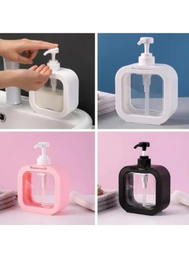 500ml Square Clear Soap Dispenser Bottle, Refillable Bathroom Soap Dispenser for Lotion, Shampoo and Shower Gel, Elegant Kitchen Decor (1Pcs, White) - Image 5