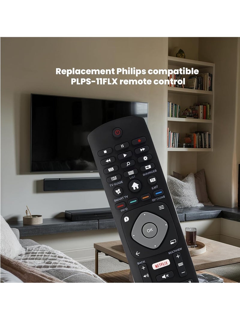 جهاز تحكم عن بعد بديل PopZa لتلفاز Philips من LEV، تلفاز LCD LED 3D HD ذكي عالمي مع Netflix - لا حاجة للإعداد - Image 4