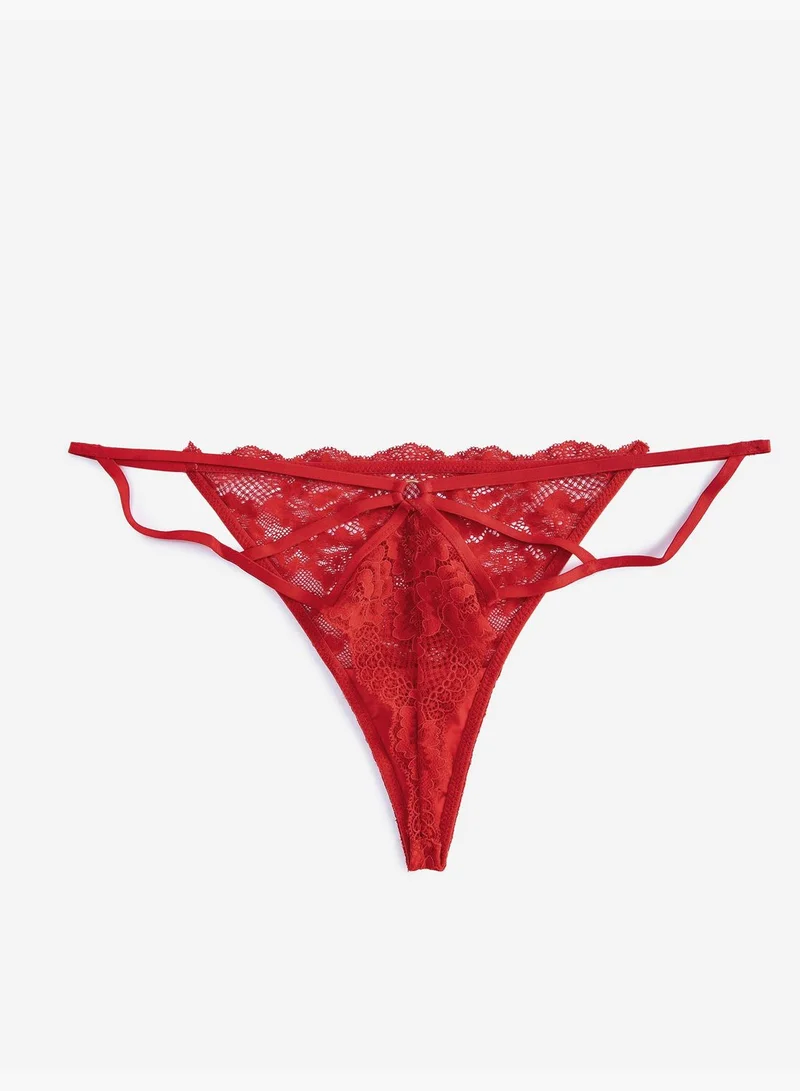 KOTON Floral Lacy String Panties