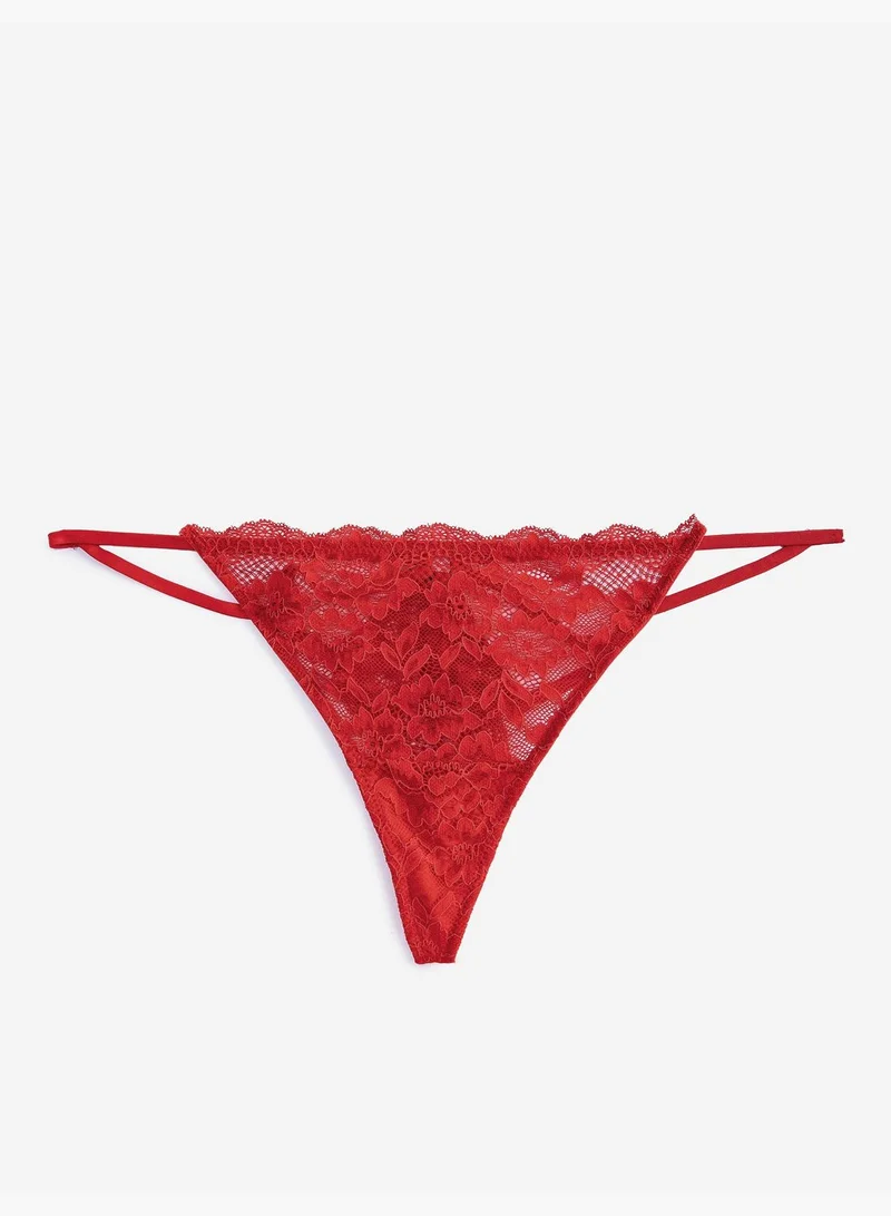 KOTON Floral Lacy String Panties