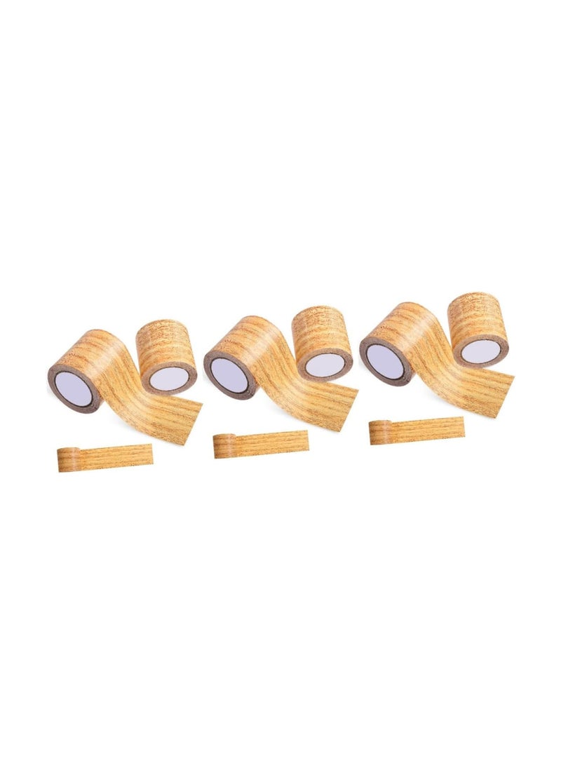 GGOOT 6 Pcs Wood Grain Tape Woodsy Decor Floor Repair Tapes Kit Table Repair Tapes Wooden Belt Pe and Furniture - Image 1