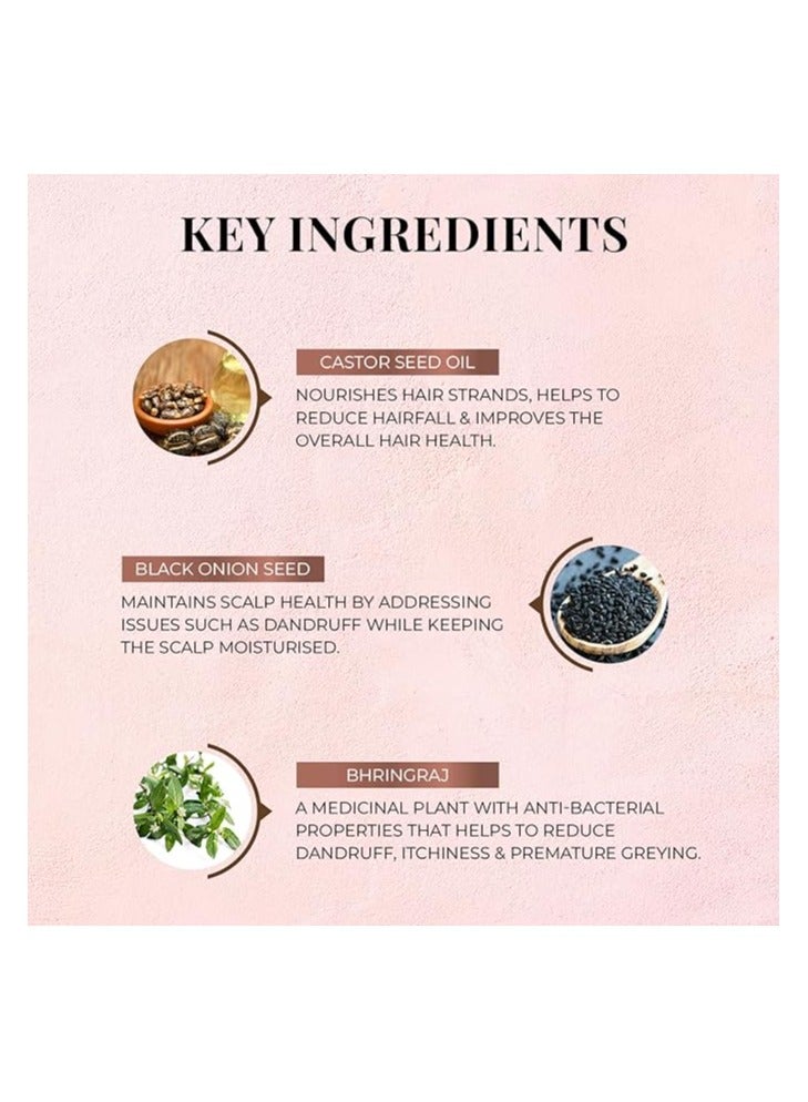 Just Herbs Castor and Black Onion Seed Sulfate Free Shampoo Reduce Hairfall,Hair Loss For Dry and Frizzy, Normal Hair Types Men & Women - 200ml - Image 4