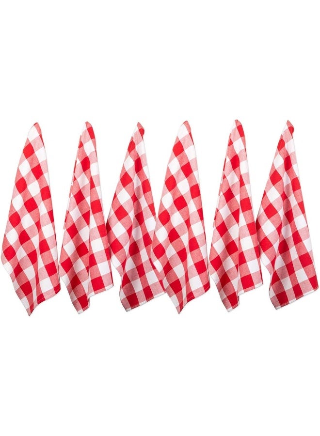 Urban Villa  Kitchen Towels Harvest Special Premium Quality 100% Cotton Dish Towels Mitered Corners Ultra Soft (Size: 20X30 Inch) Highly Absorbent Bar Towels And Tea Towels (Set Of 7) (Red) - Image 2