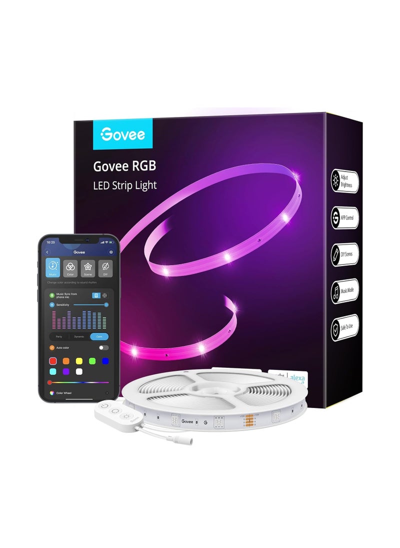 Govee - Govee 50ft smart LED strip lights RGB color music sync DIY mode alexa / google assistant control - Image 1