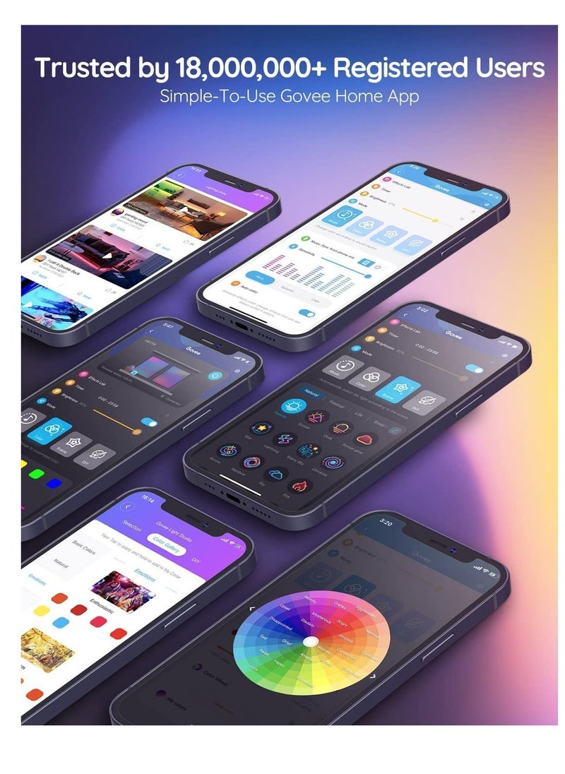 Govee - Govee 50ft smart LED strip lights RGB color music sync DIY mode alexa / google assistant control - Image 1