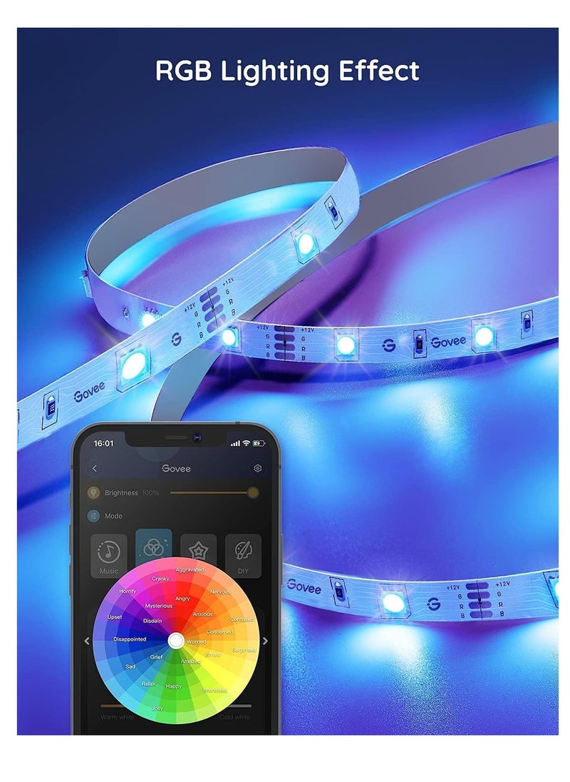 Govee - Govee 50ft smart LED strip lights RGB color music sync DIY mode alexa / google assistant control - Image 1