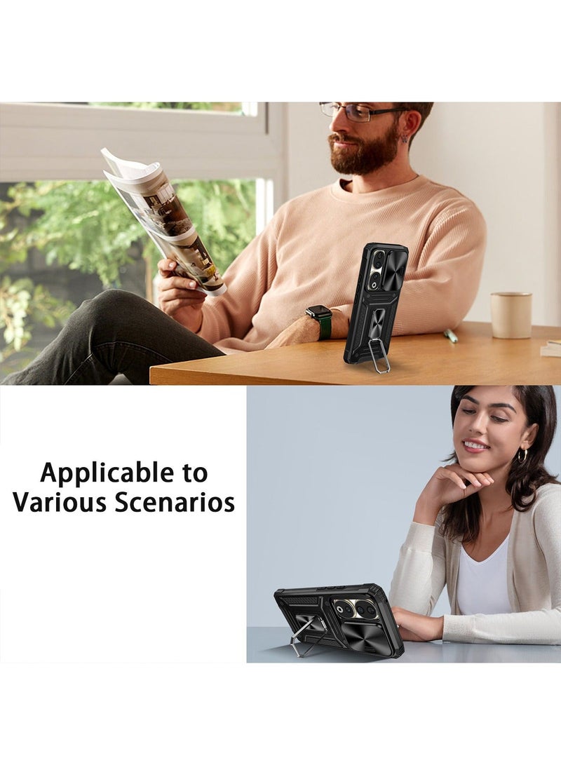 X-level Honor 90 5G Case Cover with Full Body Protector Heavy Duty Dual Layer Military Grade Shockproof Protective Cover with Camera Len Protection Magnetic Ring Kickstand Mobile Phone Accessories - Image 4