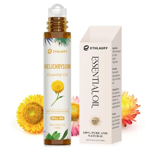 Ethlauff Helichrysum Essential Oil Roll On 100 Pure Aromatherapy for Skin Vitality AntiAgingAromatherapy Skin Care Happy Stress Relief - Image 2