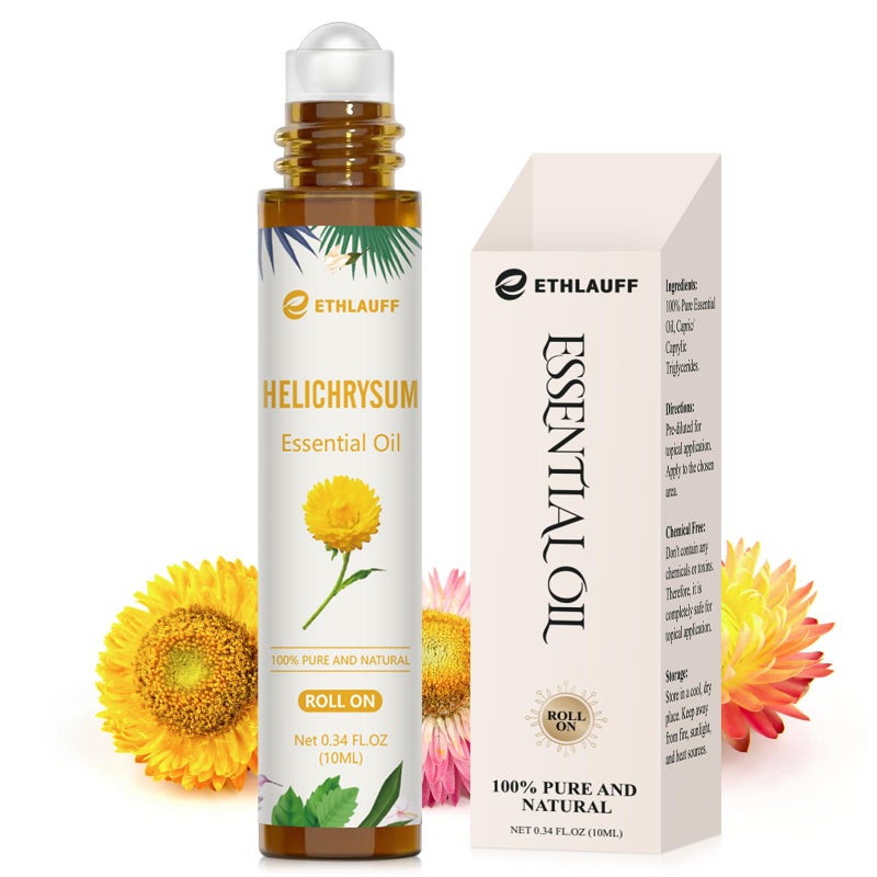 Ethlauff Helichrysum Essential Oil Roll On 100 Pure Aromatherapy for Skin Vitality AntiAgingAromatherapy Skin Care Happy Stress Relief - Image 3