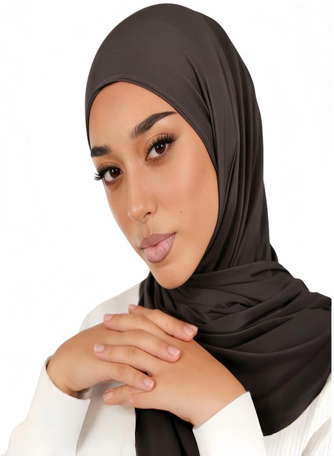 قبعة عمامة شيفون فورية من Yeieeo، غطاء رأس، وشاح سهل الاستخدام للحجاب للنساء (رمادي داكن، متوسط) - Image 1