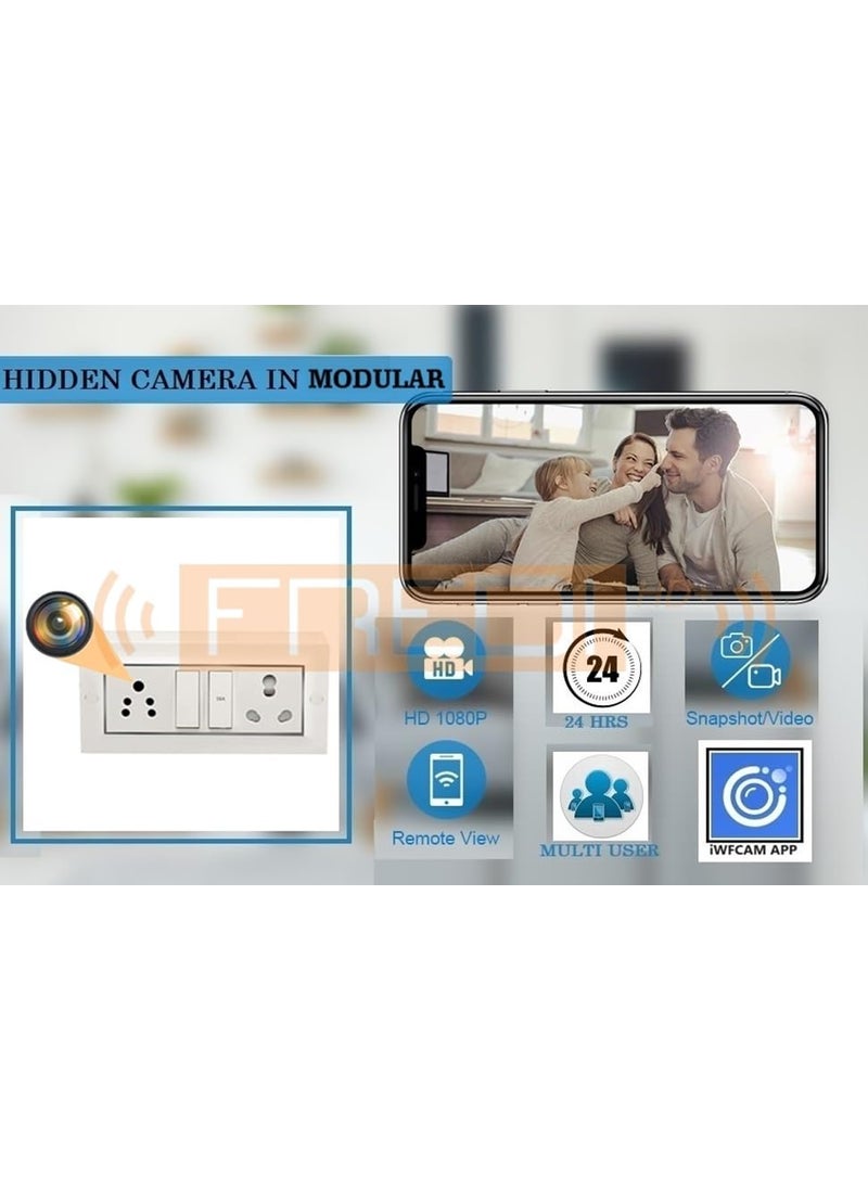 FREDI HD PLUS FREDI HD PLUS WiFi Modular Switch Socket Camera 1080P Full HD Resolution Audio Video Recording Camera Nanny Hidden Camera Indoor Security Hidden Camera iWFCam APP  - Image 3