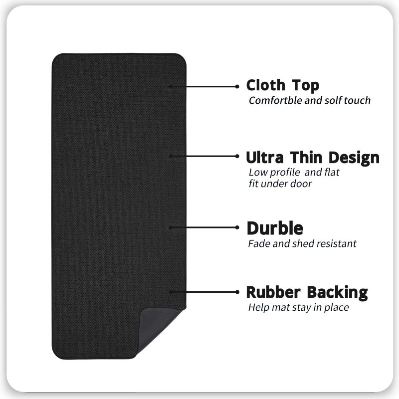Quick Dry Bath Mat: Grey, Non-slip, Low Pile - Machine Washable Bathroom Runner Rug for Home Bathroom Decor - Image 2