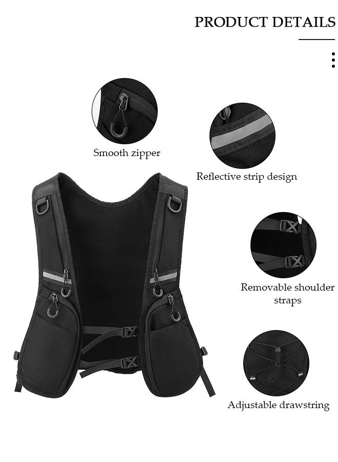 DUNISO Running Vest Backpack, Lightweight Running Backpack for Marathon, Quick Dry, Water-Resistant, Breathable, Adjustable Running Vest Phone Holder,Trail Running, Cycling, Hiking, Mountaineering for Women Men - Image 3