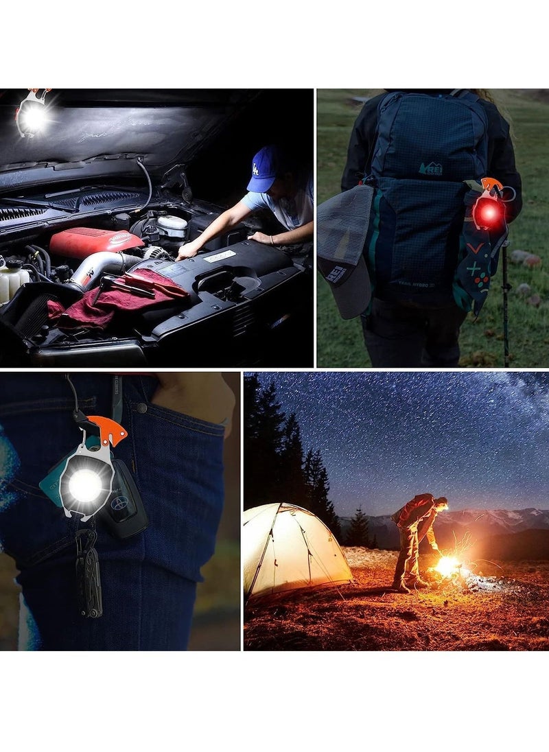 Portable Mini LED Small Work Light Keychain Flashlight 7 Modes 800 Lumens Rechargeable Inspection Lights with Bottle Opener Magnetic Base for Camping Repair Emergency Lighting  - Image 5
