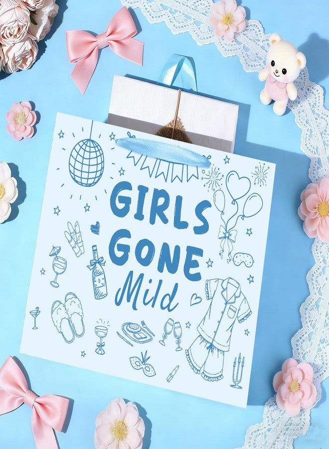 Wayyogh Girls Gone Mild Bachelorette Gift Bag with Wrapping Tissue Paper and Greeting Card - Blue Bachelorette Party Decorations, Girls Night in Slumber Pajama Party Supplies, Bridal Shower Favor Bag - Image 2