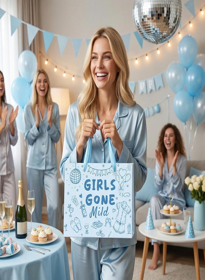 Wayyogh Girls Gone Mild Bachelorette Gift Bag with Wrapping Tissue Paper and Greeting Card - Blue Bachelorette Party Decorations, Girls Night in Slumber Pajama Party Supplies, Bridal Shower Favor Bag - Image 5