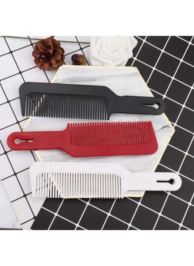 Messen - 12 Packs Barber Combs Flat Top Clipper Combs Barber Blending Comb Heat Resistant Hair Cutting Combs For Clippercuts And Flattops (Blackred White) - Image 1