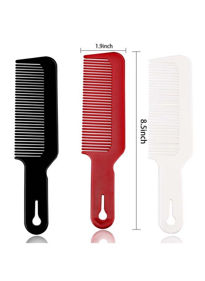 Messen - 12 Packs Barber Combs Flat Top Clipper Combs Barber Blending Comb Heat Resistant Hair Cutting Combs For Clippercuts And Flattops (Blackred White) - Image 1
